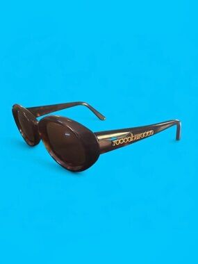 Vintage Y2K Roccobarocco Oval Tortoise Shell Sunglasses Gold Logo Italy